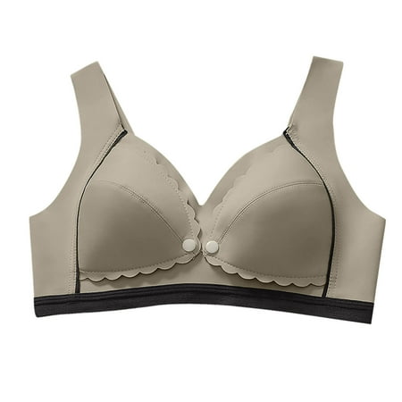 Gnurob Womens Nursing Bras for Breastfeeding Wavy Seamless Maternity Bralette Front Closure Bralettes Wireless Pregnancy Sleep Bra with Support Clearance Saving Green 36