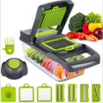 thumbnail image 1 of 15 in 1 Multifunction Vegetable Cutter, Professional Kitchen Mandoline, Manual Vegetable Cutter with 6 Replaceable Blades, Vegetable Cutter (Grey), 1 of 1