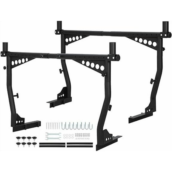 Adjustable Steel Truck Ladder Rack, 1000 Lbs Capacity, 52"-82" Crossbar, Universal Pickup Bed Rack for Kayak, Lumber, Ladder, Tent, Surfboard – No Drilling Required