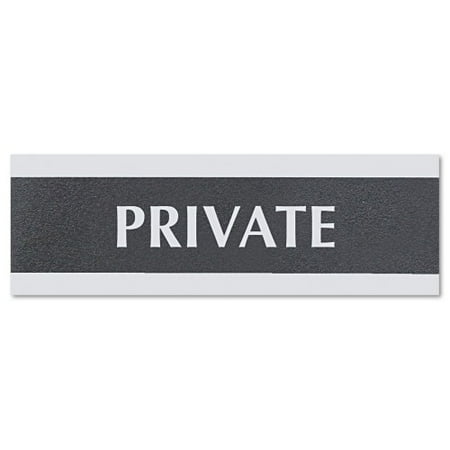 

Headline Century Series Office Sign PRIVATE 9 x 3 Black/Silver (4761)