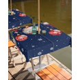 thumbnail image 2 of Fsddascl Navy Blue Christmas Balls Outdoor Tablecloth - 60x60 Inch Square Dining Table Cover, Xmas Poinsettia Botanical Waterproof Outdoor Table Cloth with Umbrella Hole & Zipper for Picnic/Patio, 2 of 7