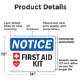 thumbnail image 2 of (2 Pack) First Aid Kit OSHA Notice Sign 14 Inch X 10 Inch Plastic Sign, Weather Resistant, UV Protected for Workplace, Business, and Construction Site, Made in the USA, 2 of 8