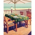 thumbnail image 2 of Fsddascl Spring Floral Outdoor Tablecloth - 60x84 Inch Rectangle Dining Table Cover, Yellow Green Pastoral Botanical Oil Painting Waterproof Outdoor Table Cloth with Umbrella Hole & Zipper for Patio, 2 of 7