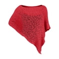thumbnail image 5 of XUNKUSGA Cover Ups for Swimwear Women Fashion Off-The-Shoulder Openwork Crochet Poncho Tops for Women Summer Sun Protection Beach Cover Up,Red,Free Size, 5 of 6