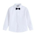 thumbnail image 3 of Tdoqot Boys Dress Shirts with Tie- Formal Slim Fit Long Sleeve Button Down School Uniform Black Size 12, 3 of 4