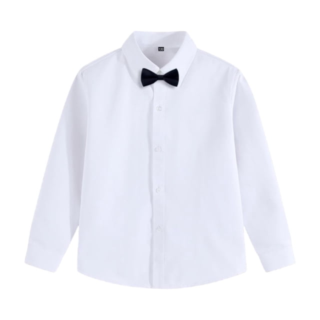 Odeerbi Camisa de Vestido de Chicos y Niñas Con Corbata de Manga Larga Camisas de Uniforme Escolar