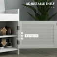 thumbnail image 4 of White Shoe Rack Bench, Entryway With Hidden Storage, Cushion, Adjustable Shelves, Shutter Doors, Supports Up To 352 Lbs For Bedroom Rack, Bench Cushioned Seat, Weight Limit, 4 of 7