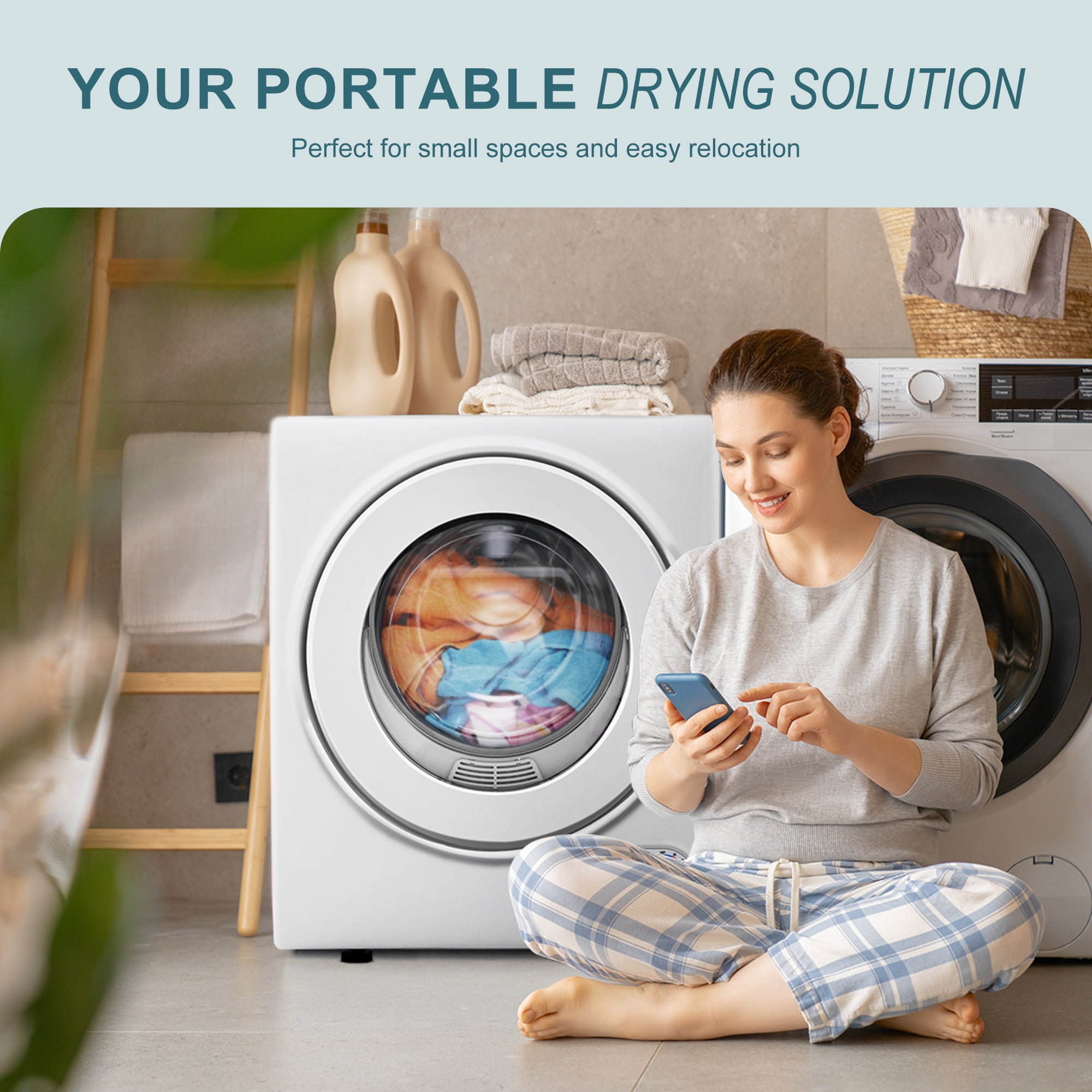 8-in-1 mini, portable dryer- genius 🤍. #laundryessenstials