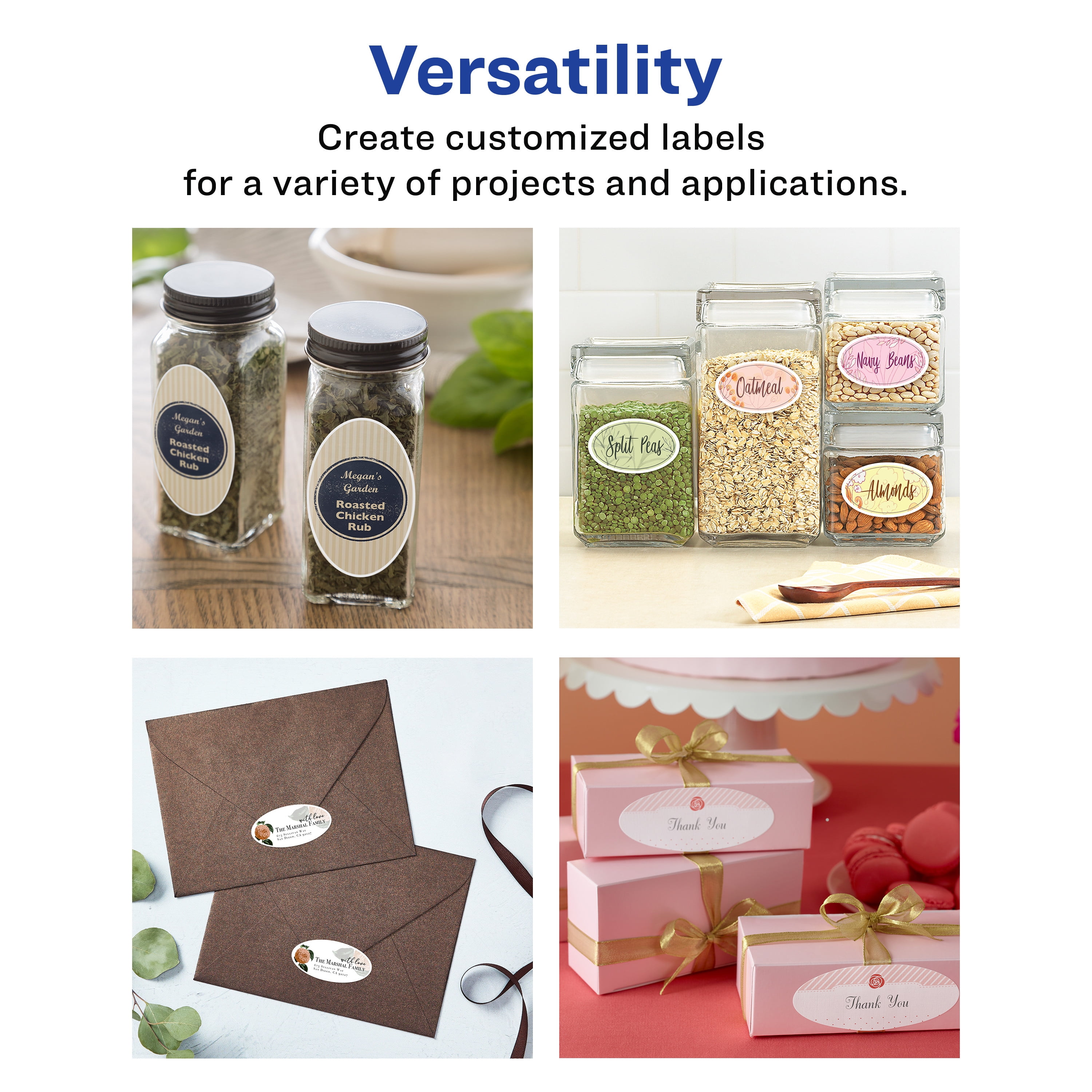 Avery Removable Oval Labels, 2" x 3-1/3", 200ct