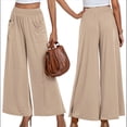 thumbnail image 3 of Pantalones de Yoga de Pierna para Mujer, Informales, Holgados y Cómodos, de Cintura Alta, con Bolsillos. Albaricoque L, 3 of 7