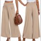 thumbnail image 3 of Pantalones de Yoga de Pierna para Mujer, Informales, Holgados y Cómodos, de Cintura Alta, con Bolsillos. Albaricoque M, 3 of 7