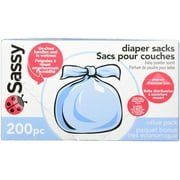 Sassy Baby Disposable Diaper Sacks, 200 Count, Packaging may vary -blue