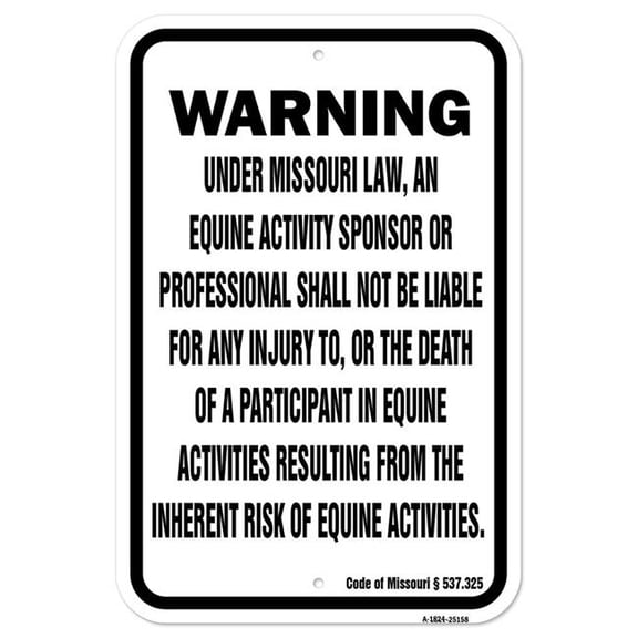 SignMission A-1824-25158 18 x 24 in. Aluminum Sign - Missouri Equine