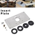 thumbnail image 1 of Router Table Plate Yefun 700C Aluminum Router Table Insert Plate + 4 Rings Screws for Woodworking Benches(9.3‘‘x4.7‘‘x 0.3‘‘), 1 of 10