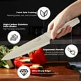 thumbnail image 5 of Vesteel Knife Block Set for Kitchen, 15-Piece High Carbon Stainless Steel Knives Set with Ergonomic Handle, Ultra-sharp & Rust Resistant, Khaki, 5 of 9