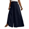thumbnail image 2 of Women's High Waisted Palazzo Pants Elastic Drawstring Wide Leg Maxi Casual Lounge Pants, 2 of 5