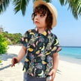 thumbnail image 2 of Huesdet Baby Boy's and Toddler Poplin Short Sleeve Button Up Shirt(Black,6-12 Months), 2 of 7