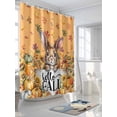 thumbnail image 3 of Fsddascl Thanksgiving Rabbit Shower Curtain Set - 72" x 78" Washable Bathtub Curtain with 12 Hooks, Orange Pumpkins Fall Leaves Flowers Waterproof Fabric Stall Shower Curtains for Bathroom/Bathtub, 3 of 6
