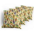 thumbnail image 5 of Ambesonne Cartoon Throw Pillow Cover 4 Pack, Cartoon Clown Print Art, 16", Yellow Blue, 5 of 7