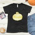 thumbnail image 2 of NanyCrafts' Thanks Gold Pumpkin Ladies Modern Fit V-Neck Shirt, 2 of 2