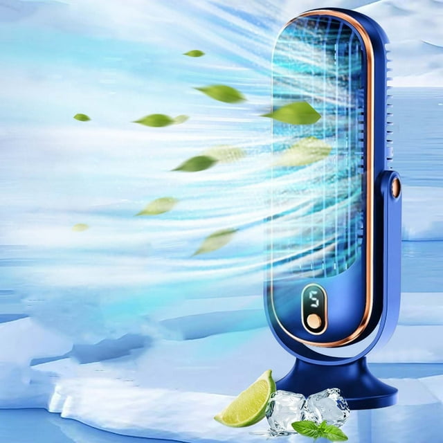 Ventilador Portátil de Cintura, Ventilador Personal Recargable con Pantalla Digital, Ventilador de Mano, Mini Ventilador con Carga USB, Batería de 1200mAh para Exteriores, Camping, Senderismo