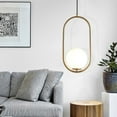 thumbnail image 5 of Wuzstar Modern Glass Ball Hanging Lamp Gold Indoor Farmhouse Ceiling Light Chandelier for Kitchen Island Living Room, 5 of 11