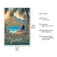 thumbnail image 2 of Tahiti - Isle of Paradise - Society Islands - Vintage Travel Poster by Kerne Erickson - Master Art Print (Unframed) 13in x 19in, 2 of 4