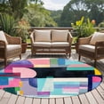 thumbnail image 4 of Round Rugs 5Ft, Colorful Geometric Round Area Rug Washable Indoor Throw Carpet, Color Block Modern Abstract Soft Non Slip Circle Rug for Cabinet Bathroom Home Decor Aesthetic, 4 of 8
