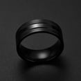 thumbnail image 4 of 8MM Black Brushed Gift Band Mens Titanium Steel Black Anniversary Ring Size 6-12, 4 of 5