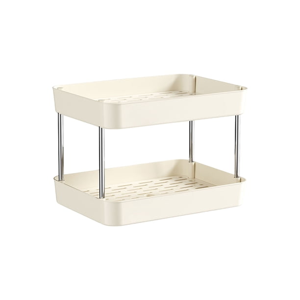 Conjunto de Mesa de Comedor Estante de Almacenamiento de Taza de Doble Nivel 32.5x31x22cm Organizador Superior de Mesa para Tazas de Té Y Café Mesa de Café con Almacenamiento