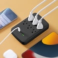 thumbnail image 6 of Multi Plug Outlet Extender with 6 Outlets and 2 USB Ports Wall Mount Surge Protector for Home Office Travel Charging Station Compact Power Strip, 6 of 6