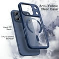 thumbnail image 3 of JETech Magnetic Case for iPhone 17 Pro Max 6.9-Inch Compatible with MagSafe, Shockproof Phone Bumper Cover, Solid Color Matte TPU Frame, Anti-Scratch Clear Back (Dark Blue), 3 of 5