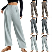 Women Plus Size Pants Women's Straight-leg Trousersloose Drying Solid Color Wide-leg Suit Trousers