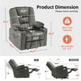 thumbnail image 5 of Mcombo Power Lift Recliner Chair with Massage and Heat, Fabric 7569(Small,Gray), 5 of 9