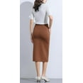 thumbnail image 3 of Women’s Classic Below Knee Pencil Skirt Stretch Line Midi Skirt of Business Casual Outfits, 3 of 6
