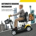 thumbnail image 3 of Metro Mobility Secure Foldable 4-Wheel Mobility Scooter with Charger & Basket, Yellow, 350 lb Limit, 3 of 8