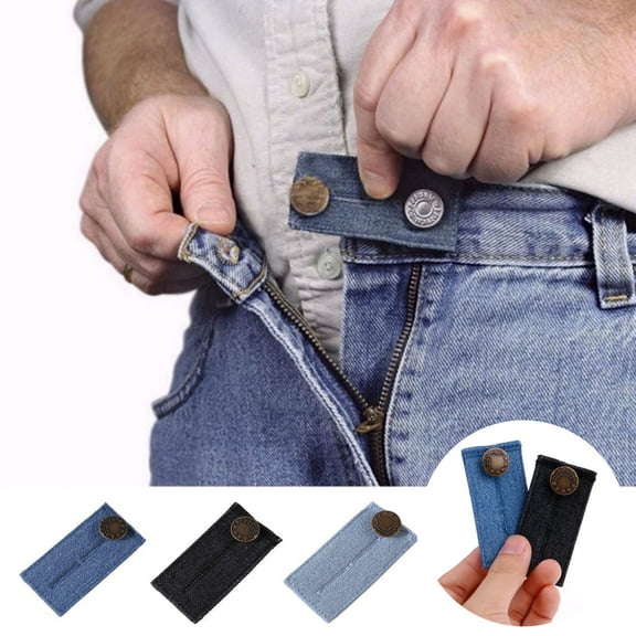 Waistband Extender Button Pants | Unisex Elastic Pants Waist Adjustment Extension Buckle | Metal Garment Accessory | Universal Fit | 3.5x7cm | 1 Pc | Easy Use