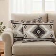thumbnail image 2 of Brown Boho Outdoor Waterproof Pillow Covers, Vintage Rustic Southwest Aztec Geometric Decorative Rectangle Throw Pillowcase Sofa Cushion Sham for Patio/Couch/Chair, 20"x12" 2 Pack, 2 of 8