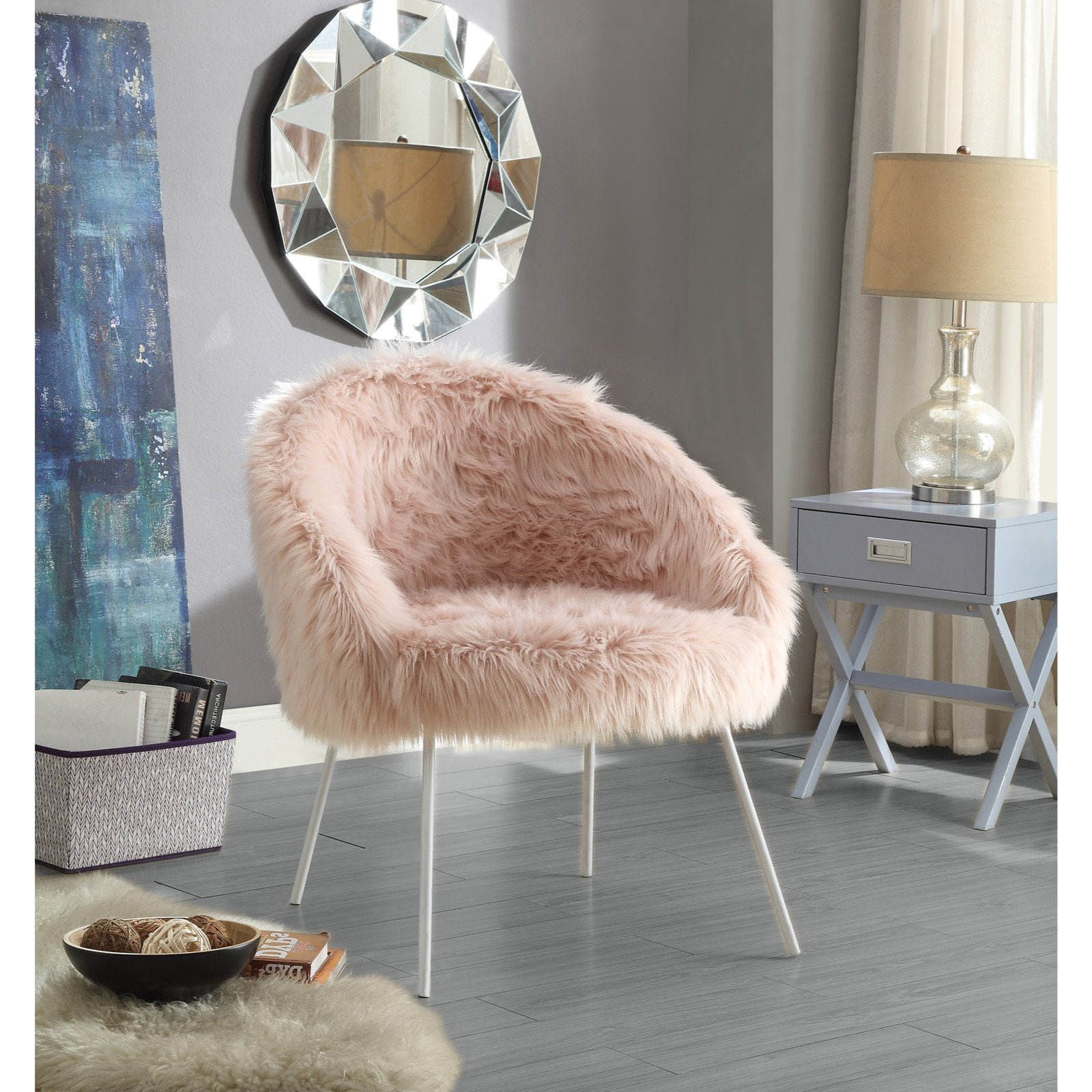 Inspired Home Norah Club Chair, Pink