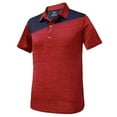 thumbnail image 1 of Monterey Club Men's Melange Flash Colorblock Golf Polo Shirt #1276, 1 of 2