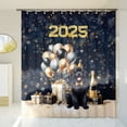 thumbnail image 3 of Happy New Year Newfoundland Welcome 2025 Balloon Firework Party Shower Curtain Newfie Dog Lover Gifts Waterproof Bathroom Bathtub Curtain - 01014, 3 of 5
