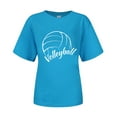 thumbnail image 3 of Womens Tops Volleyball Shirts Team Tee Tops Graphic Casual Short Sleeve Shirts for Women Sky Blue XL, 3 of 4
