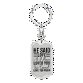 thumbnail image 1 of He Said Love Stainless Steel or 18k Gold Premium Swivel Dog Tag Keychain, 1 of 8