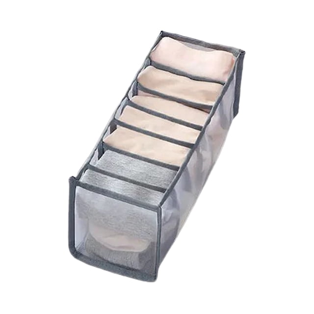 Bolsa de almacenamiento para ropa interior, calcetines, sujetadores, organizador, múltiples compartimentos, malla transparente y transpirable, para armario.