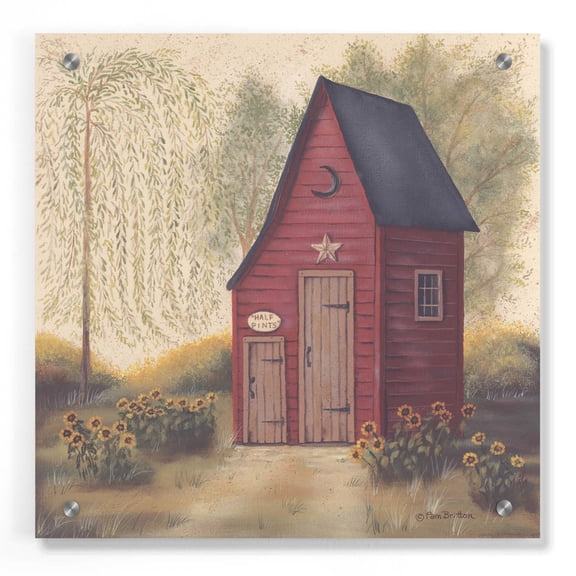 Epic Art 'Folk Art Outhouse II' by Pam Britton, Acrylic Glass Wall Art, 36"x36"
