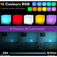 thumbnail image 2 of Luz nocturna LED con forma de cubo luminoso de 10 cm para niños con control remoto, regulable ajustable, 16 colores de iluminación, lámpara de noche que cambia de color, lámpara de humor, 2 of 5