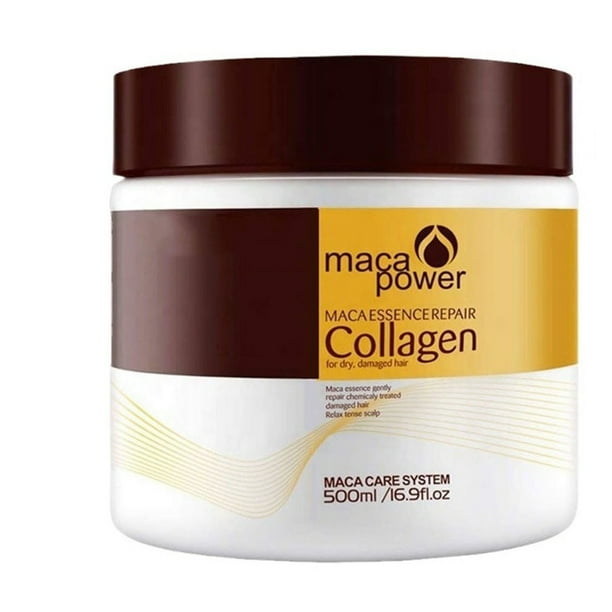 Mascarilla capilar de colágeno con aceite de argán acondicionador profundo para cabello seco y dañado, todo tipo de cabello, 500ml