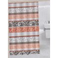 thumbnail image 1 of Rideau de Douche en Polyester avec Crochets Métalliques, 71x71 Po, Marron/orange, 1 of 2
