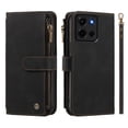 thumbnail image 2 of PU Leather Wallet Case for Motorola Moto G 5G 2025/2026 / Moto G Play 2026 6.7",9-Card Holder, Zipper Bills Slot, Magnetic Shoulder Strap & Wristlet Cover,Black, 2 of 10