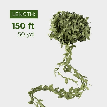 Vine 21 Juvale Artificial Hanging Vine - Fake Silk Greenery Garlands, Simulation Foliage Green Leaves for Wreath, Wedding Party, Home Decoration, 150 Feet ()